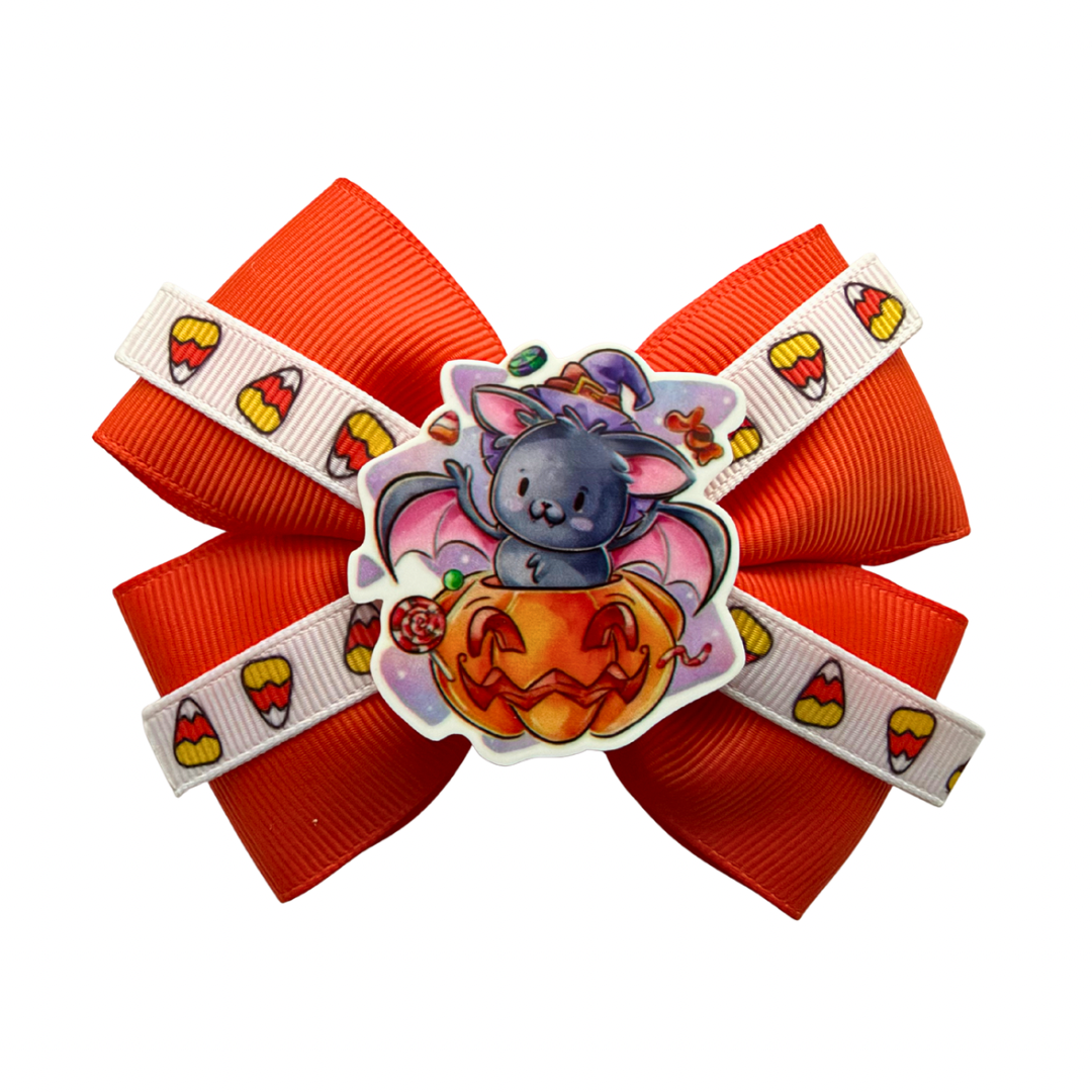 Bat Pumpkin Bow