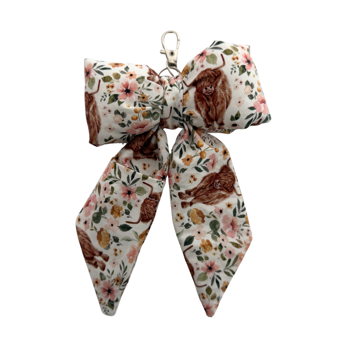 Puff Bow Chapstick Keychain