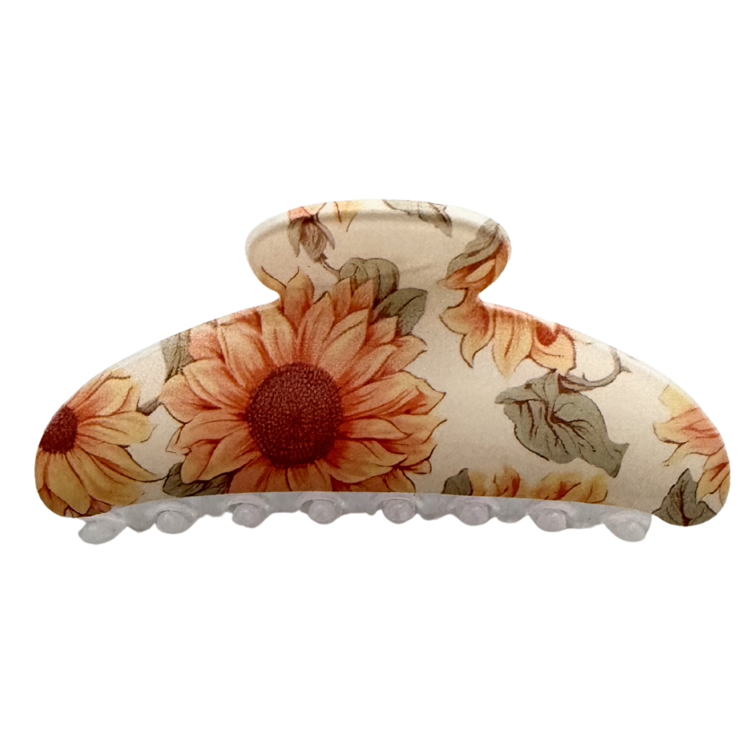Large Floral Claw Clips