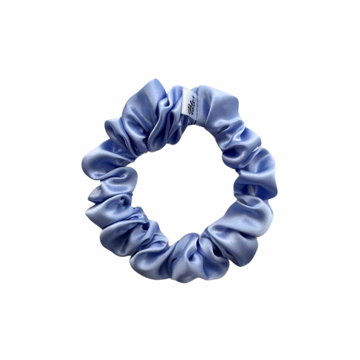 Blue Satin Scrunchie, Skinny Scrunchie, Satin Scrunchie