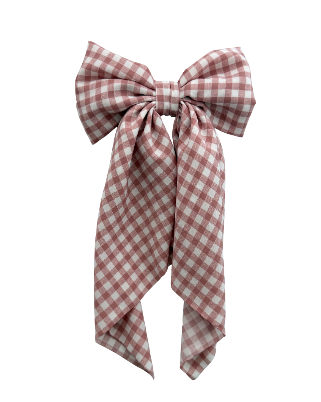 Pink Gingham Coquette Style Hair Bow