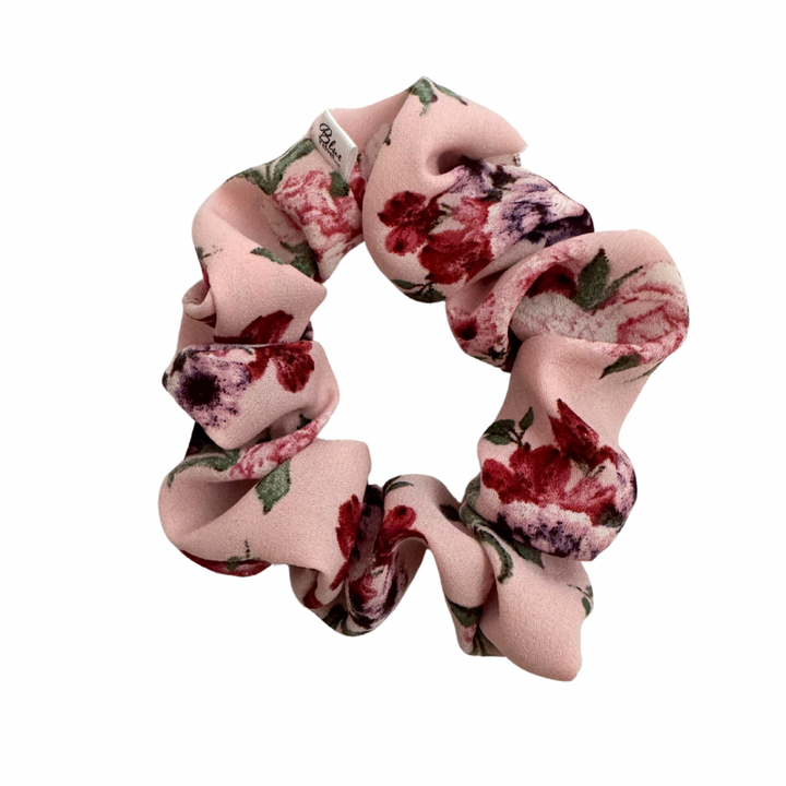 Floral Scrunchie, Pink Floral Scrunchie, Hair Accessory