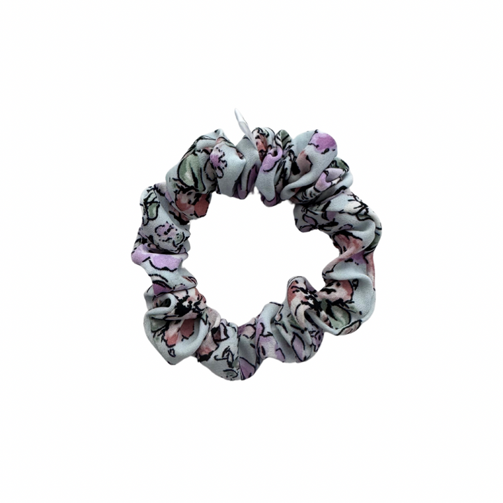 Floral Skinny Scrunchie, Skinny Scrunchie, Floral Scrunchie, Blue Flower
