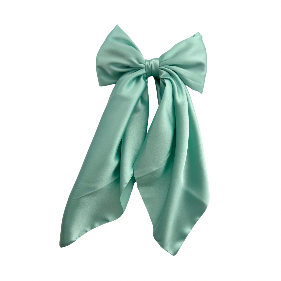 Mint green satin bow 