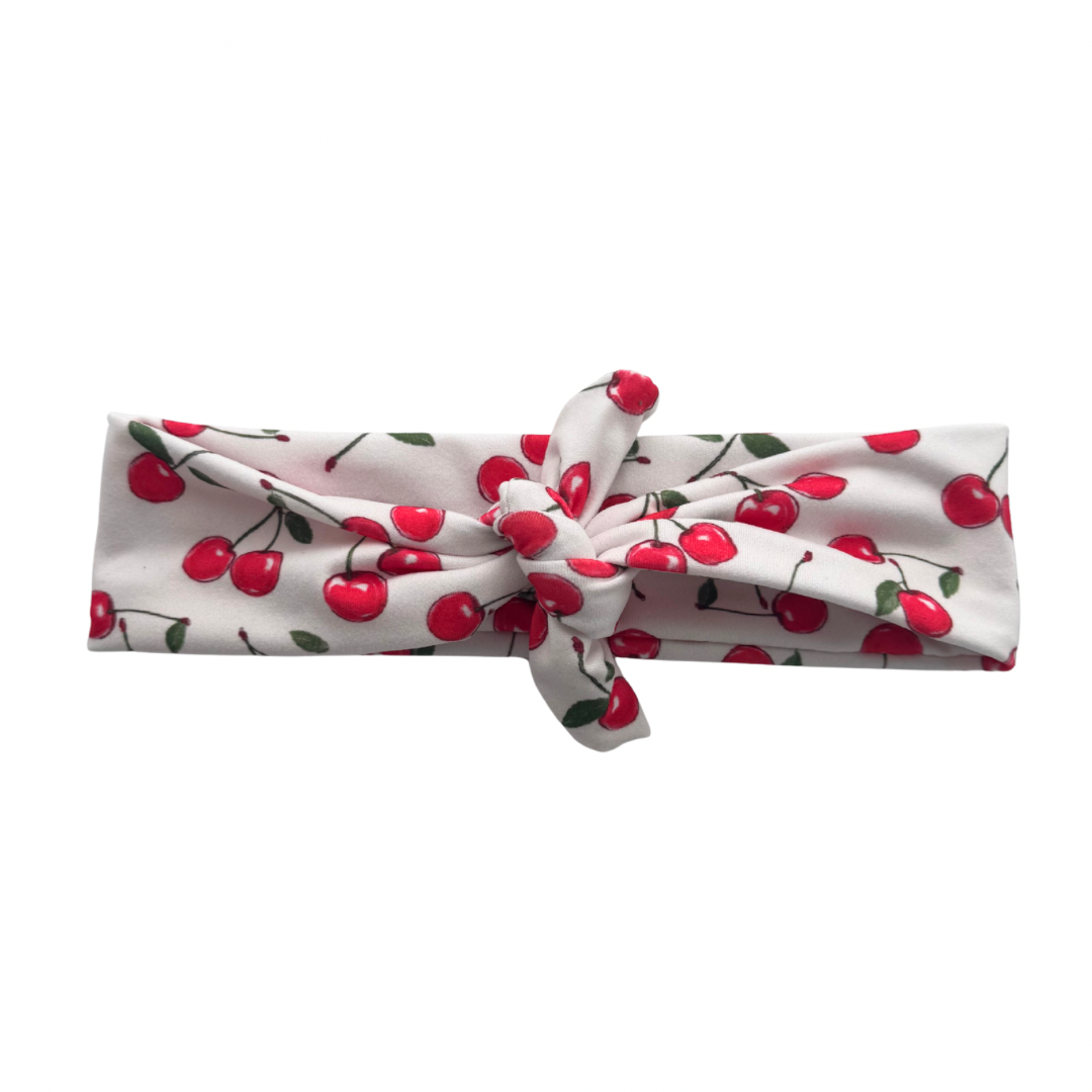 Cherry Print Tie Knot Headband