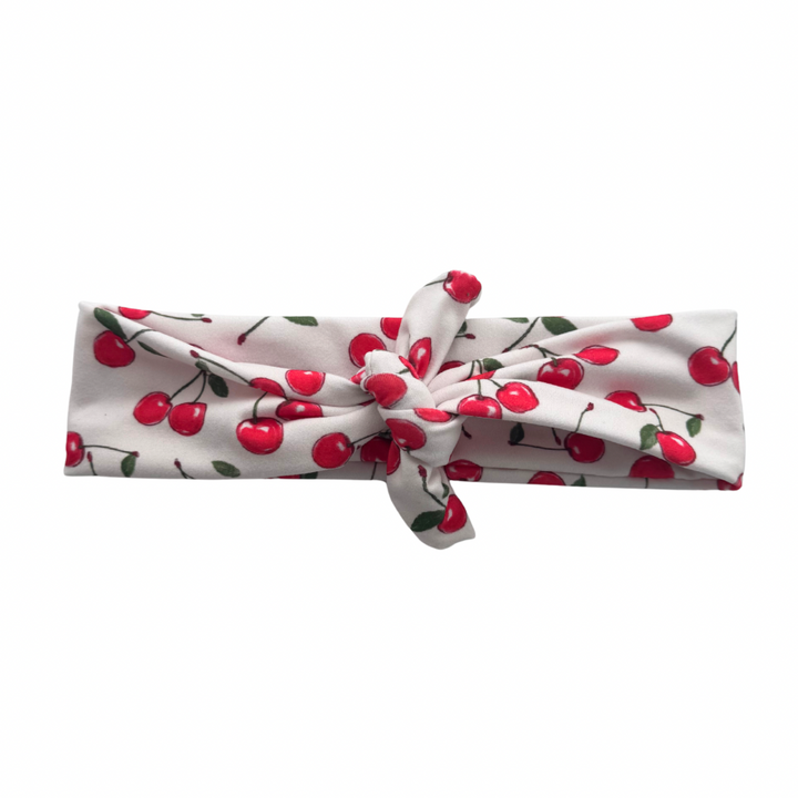 Cherry Print Tie Knot Headband