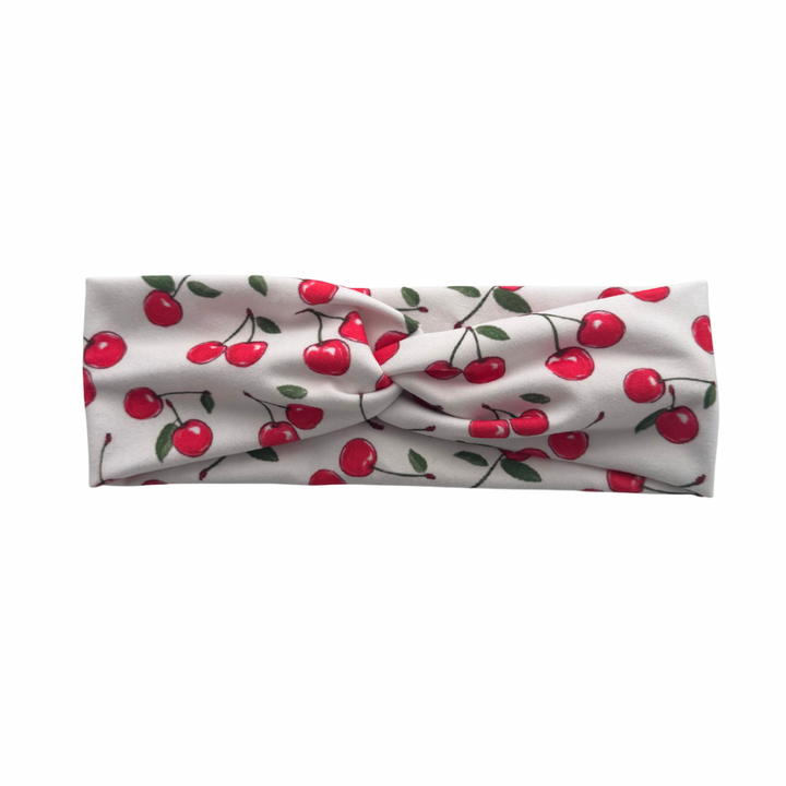 Cherry Print Twist Headband