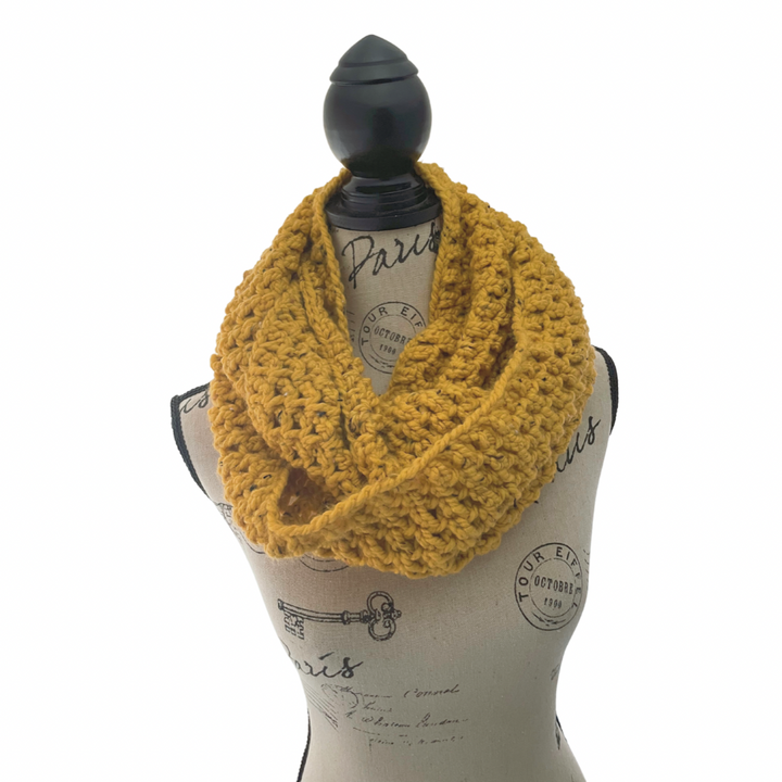 Mustard Tweed Infinity Scarf