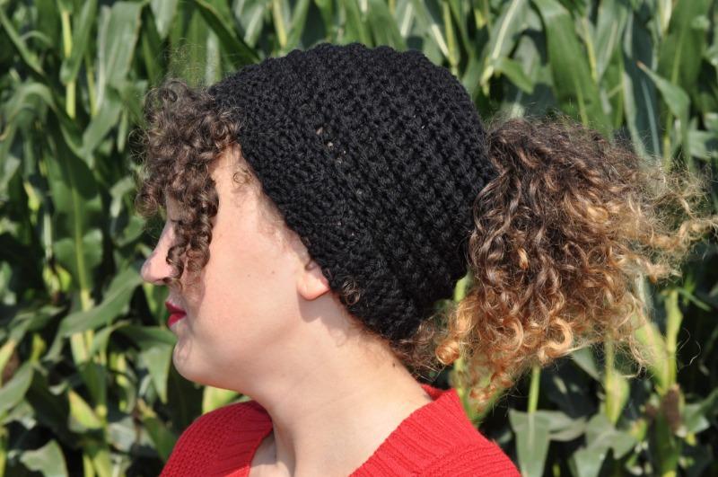 Black Messy Bun Toque