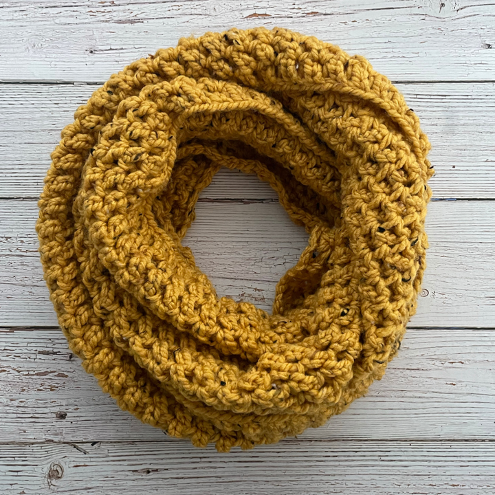 Mustard Tweed Infinity Scarf